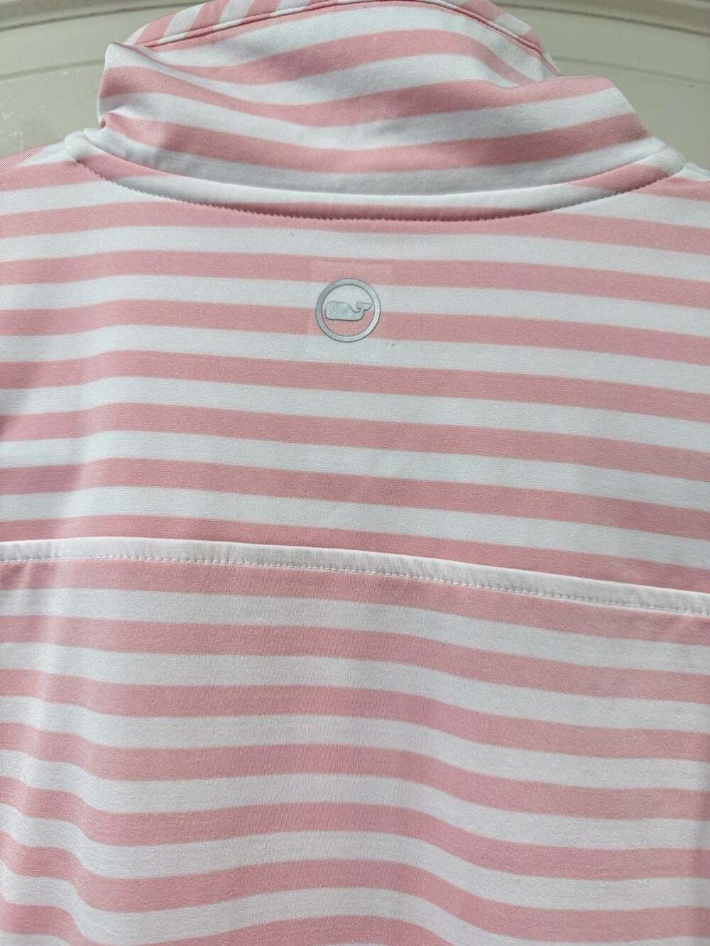 Vineyard Vines Pink White Striped Shep Shirt Quarter Zip Preppy Coastal S - Picture 4 of 9